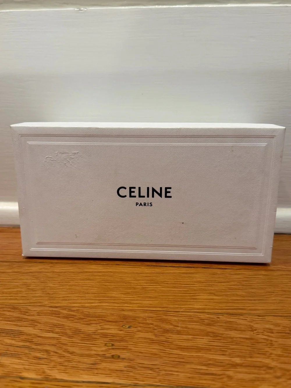Celine Eyewear Triomphe oval acetate sunglasses, white, 52 mm, gently used